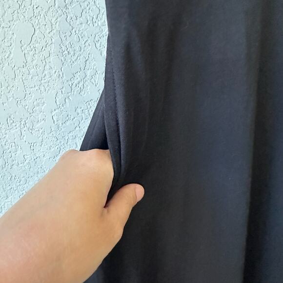 PACT Midi Tank Dress Black Sleeveless Asymmetric Stretch High Low Gothic - Picture 5 of 10